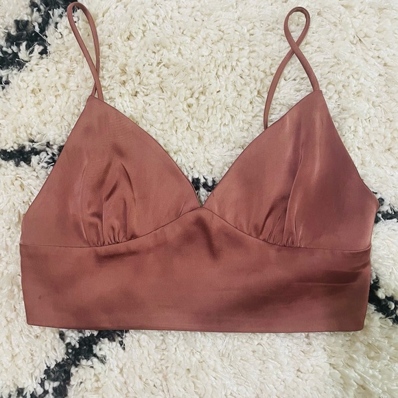 Satin Mauve Brami, Size Small, Cropped Brami Top - Picture 1 of 3
